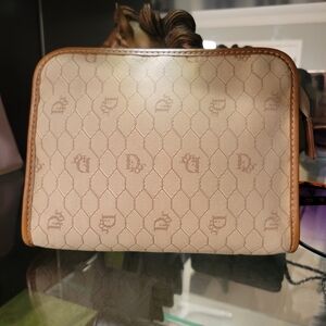 CHISTIAN DIOR  Honeycomb Coated Canvas Clutch
